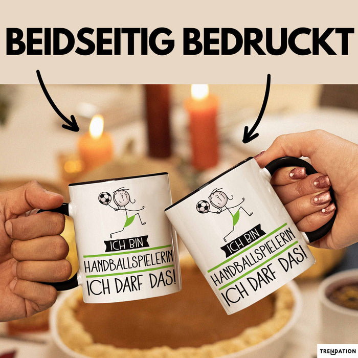 Geschenk für Handballspielerin Tasse Lustige Geschenkidee Geburtstag Ich Bin Handballspielerin Ich Darf Das Trendation
