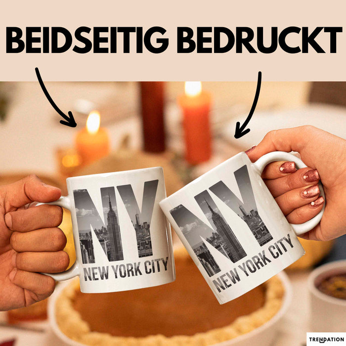 New York City USA Tasse Geschenk Lustige Geschenkidee Spruch Weiß Trendation
