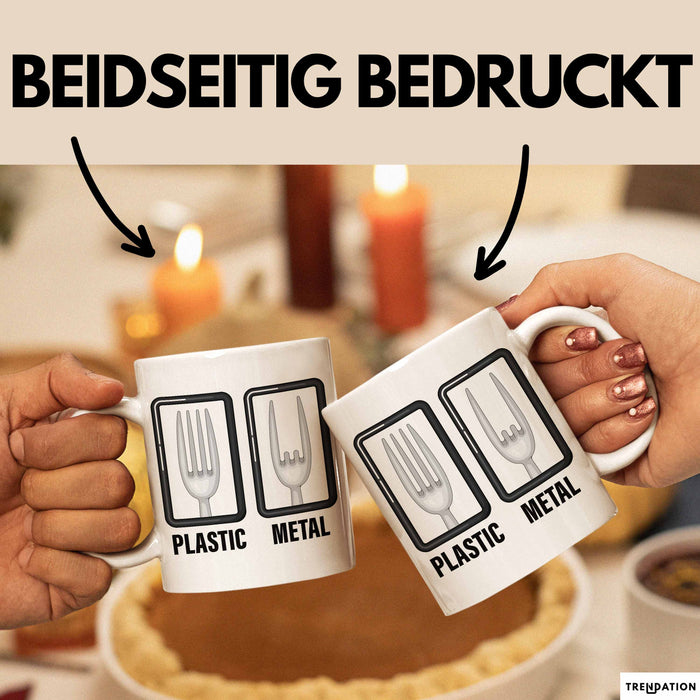 Plastik Tasse Geschenk Plastic Metal Musiker Spruch Geschenkidee Weiß Trendation