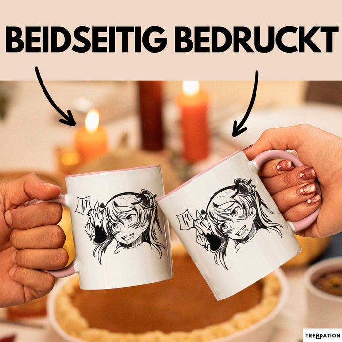 Anime Manga Mädchen Tasse Geschenk Lustige Geschenkidee Rosa Trendation
