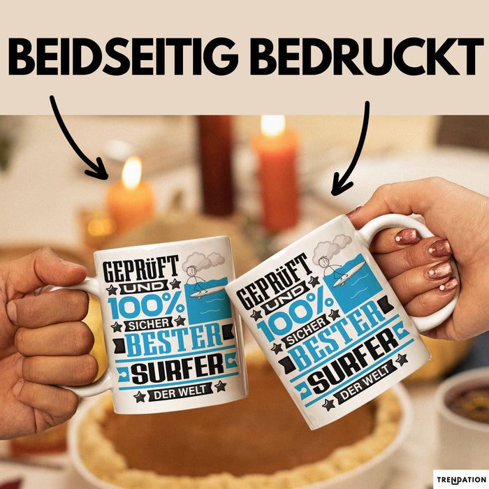 Surfer Geschenk Lustiger Spruch für Surfer Geschenkidee Bester Surfer Der Welt Weiß Trendation