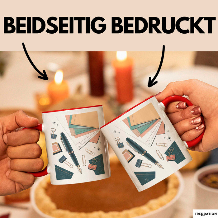 Schreibwaren Nerd Tasse Geschenk Lustige Geschenkidee Spruch Für Papier Liebhaber Rot Trendation