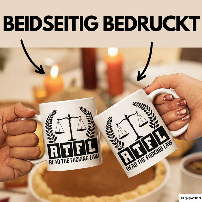 Richter Tasse Geschenk Rtfl Read The Fuc*** Law Jurist Geschenkidee Becher Weiß Trendation