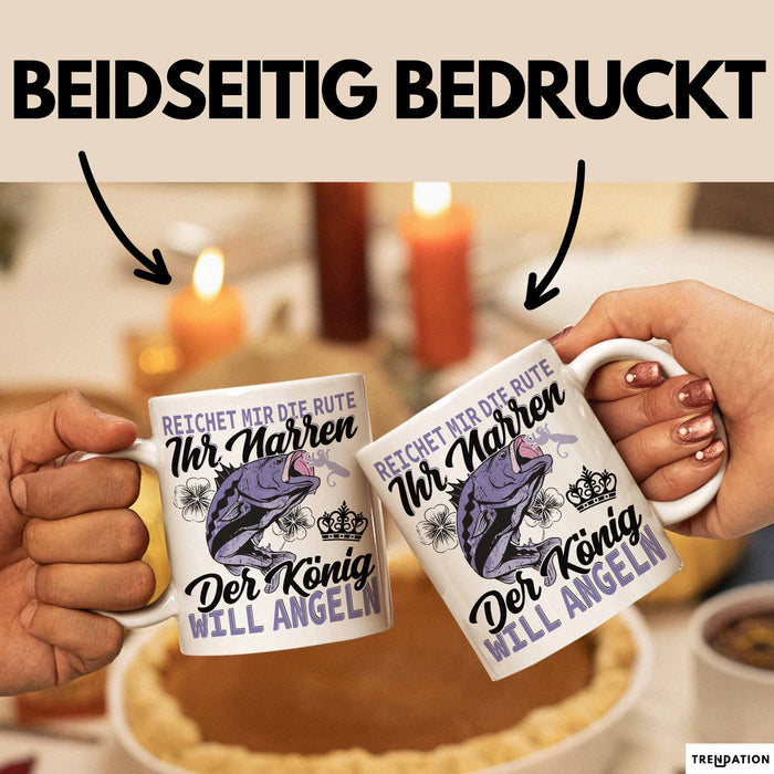 Angler Geschenk Tasse Spruch Männer Angeln Geschenkidee Kaffee-Becher Fischer Angeln Weiß Trendation