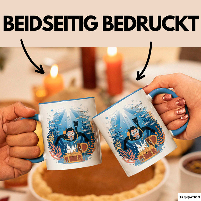 Taucher Tasse Geschenk Lustige Geschenkidee Spruch Für Ozean Abenteurer Blau Trendation