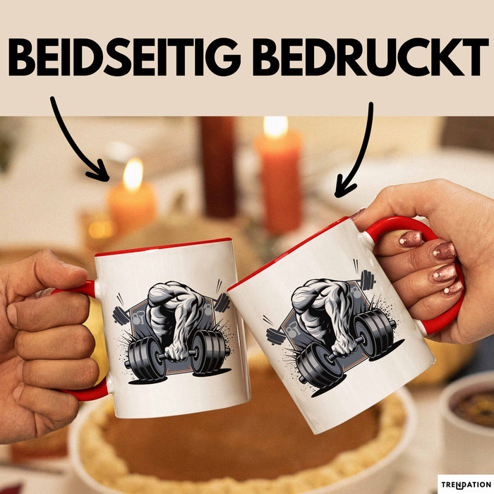 Fitness Enthusiast Tasse Geschenkidee für Fitnessliebhaber Rot Trendation