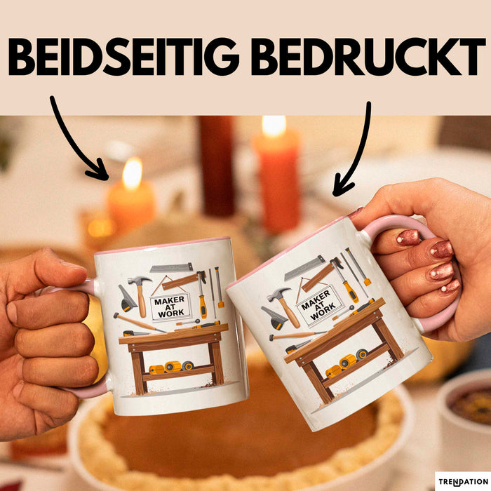 Handwerker Tasse Geschenk Lustige Geschenkidee Spruch Für Macher Rosa Trendation