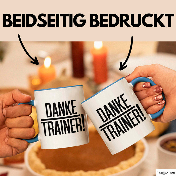 Fußballtrainer Fußballteam Tasse Geschenk Lustige Geschenkidee Spruch Danke Trainer Blau Trendation