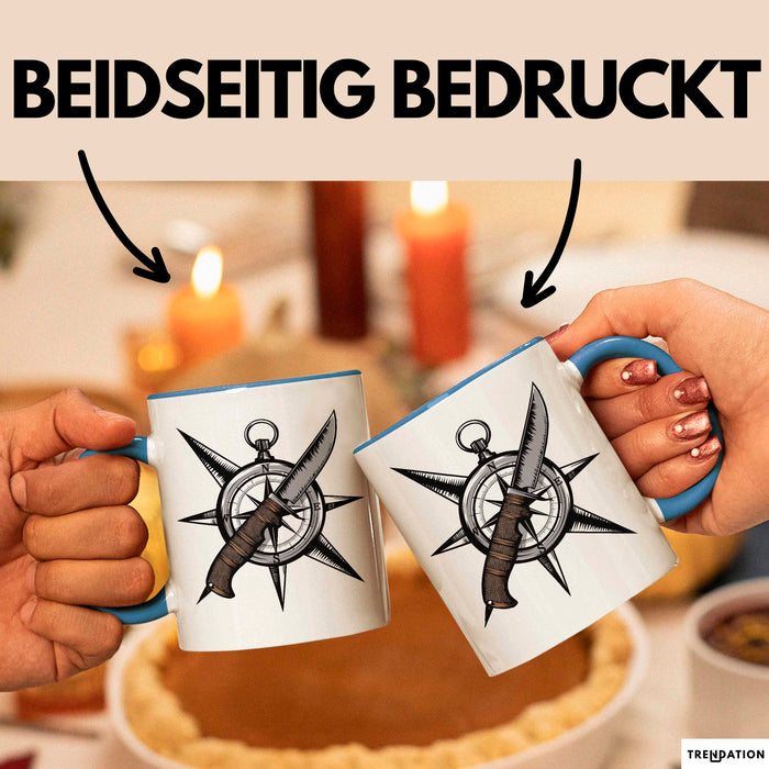 Survivalist Tasse Geschenkidee für Prepper und Outdoor Fans Blau Trendation