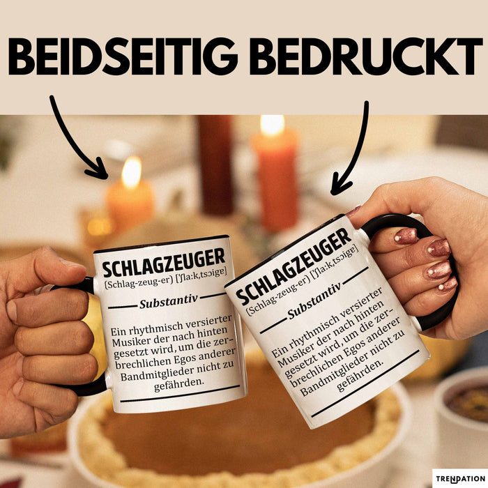 Schlagzeug-Spieler Geschenk Drummer Tasse Geschenkidee Spruch Schlagzeuger Definition Schlagzeuger Schwarz Trendation