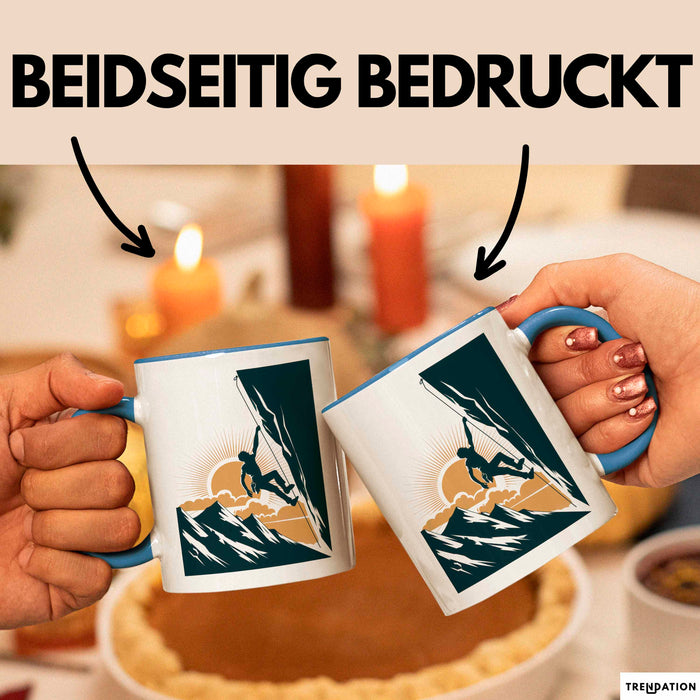 Kletterer Tasse Geschenkidee für Abenteuersuchende Blau Trendation