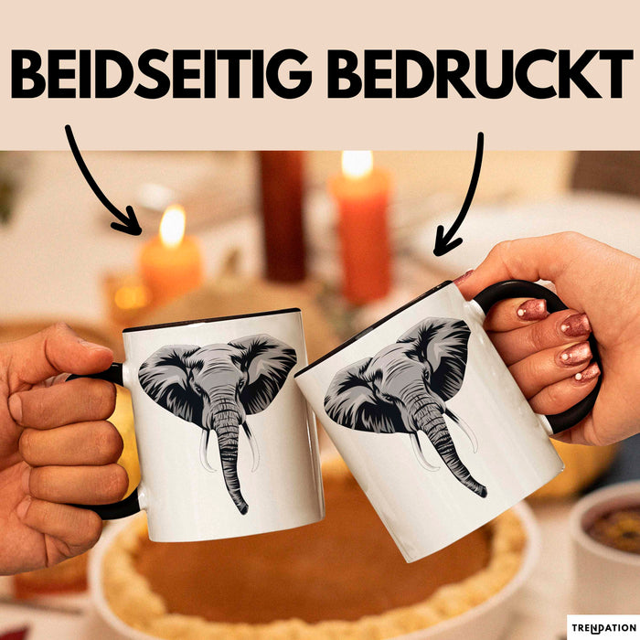 Elefant Tier Tasse Geschenk Lustige Geschenkidee Spruch Schwarz Trendation