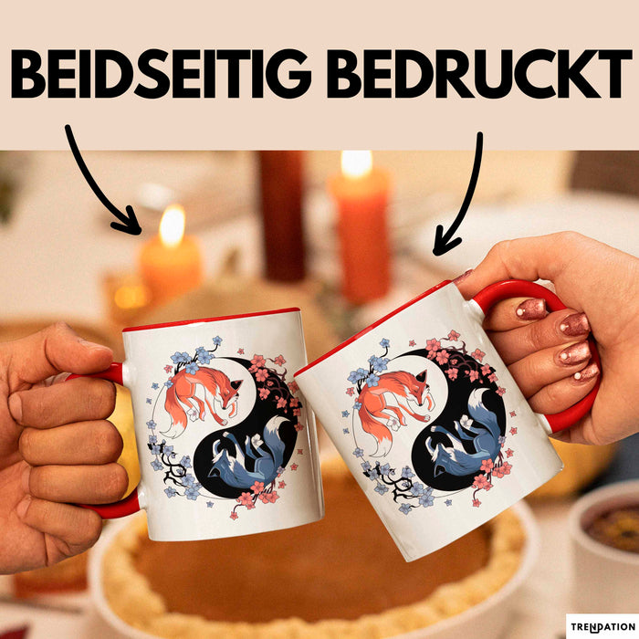 Fuchs Tierliebhaber Tasse Geschenk Lustige Geschenkidee Spruch Japanischer Kitsune Fuchs Rot Trendation