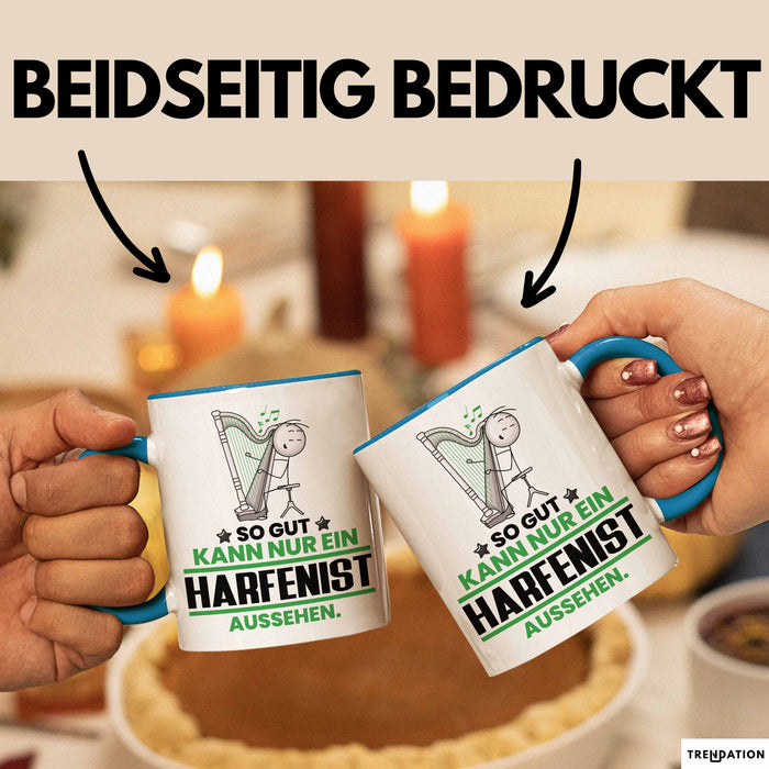 Harfenist Geschenk Tasse So Gut Kann Nur Ein Harfenist Aussehen Geschenkidee Kaffee-Becher Blau Trendation