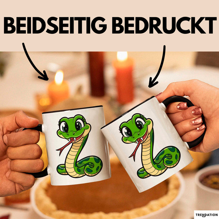 Reptil Schlange Tier Tasse Geschenk Lustige Geschenkidee Spruch Schwarz Trendation