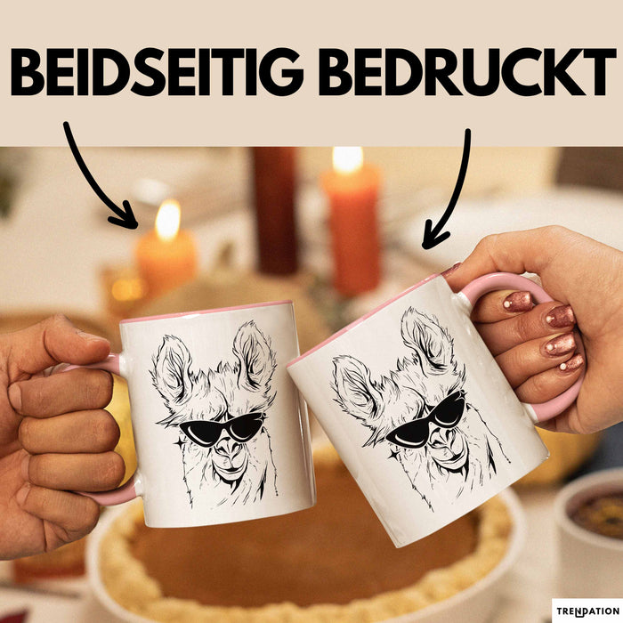 Llama Alpaka Tasse Geschenk Lama Geschenkidee für Lama-Fans Rosa Trendation