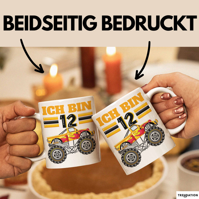 12. Geburtstag Geschenk Tasse Becher Jungs Trucks Geburtstagsgeschenk Ich Bin 12 Weiß Trendation