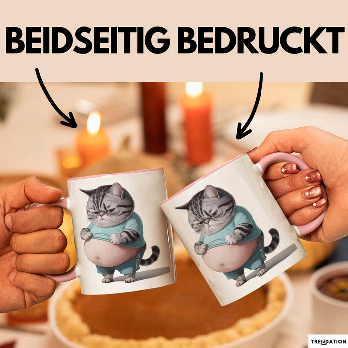 Dicke Fette Katze Kätzchen Besitzer Tasse Becher Geschenk Lustige Geschenkidee Spruch Rosa Trendation