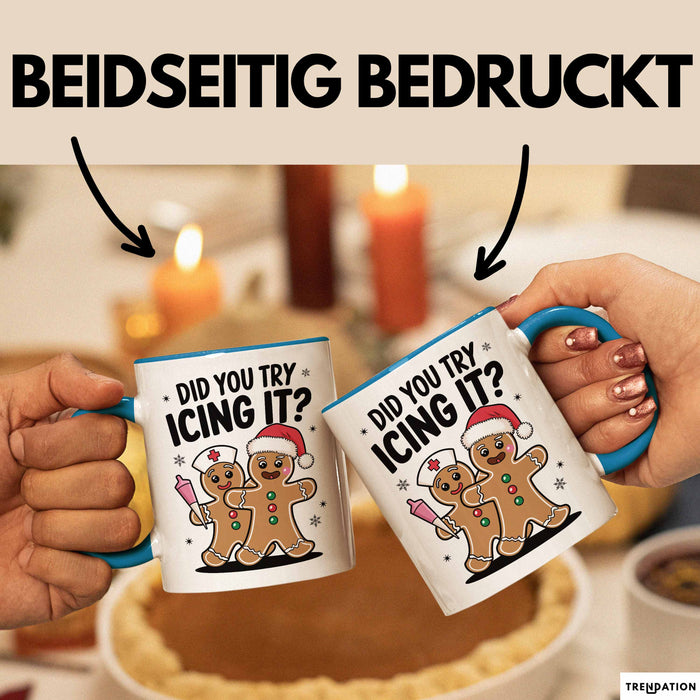 Sarkastische Weihnachtsfeier Tasse Geschenk Lustige Geschenkidee Spruch Hast Du Versucht Es Zu Kühlen Blau Trendation