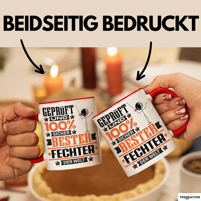Fechter Geschenk Lustiger Spruch für Fechter Geschenkidee Bester Fechter Der Welt Rot Trendation