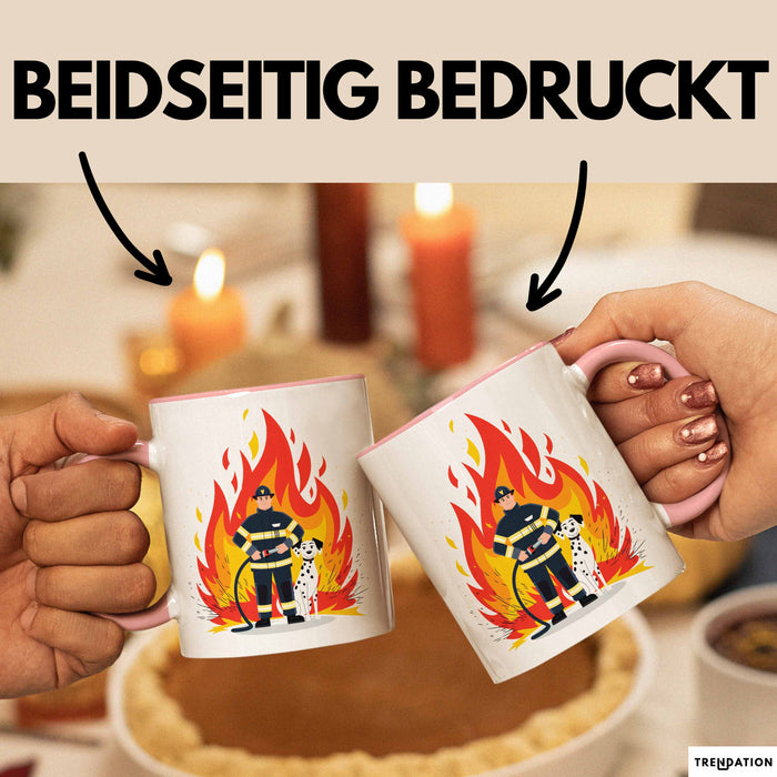 Feuerwehrmann Tasse Geschenk Lustige Geschenkidee Spruch Für Feuer Helden Rosa Trendation