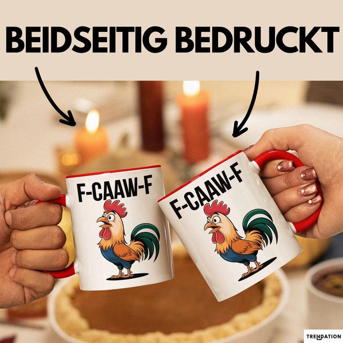 Hahn Tasse Geschenk F-Caaw-F Lustige Geschenkidee Vogel Bauernhof Rot Trendation