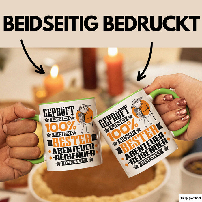 Abenteurreisender Geschenk Lustiger Spruch für Abenteurreisender Geschenkidee Bester Abenteurreisender Der Welt Grün Trendation