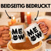 Katzen Tierliebhaber Tasse Geschenk Lustige Geschenkidee Spruch Meow Rosa Trendation