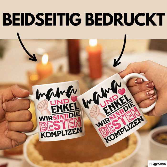 Mama Und Enkel Tasse Geschenk Beste Komplizen Lustiger Spruch Weiß Trendation