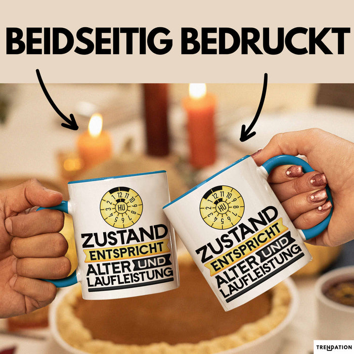 TÜV Alter Tasse Geschenk Lustiger Spruch Geburtstag Humor Blau Trendation
