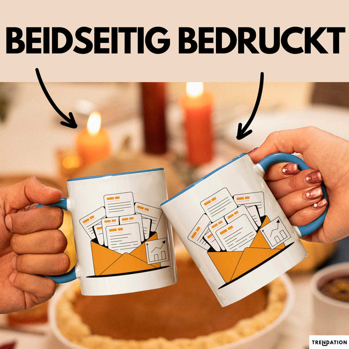 E Mail Marketer Tasse Geschenk Lustige Geschenkidee Spruch Für Inbox Strategen Blau Trendation
