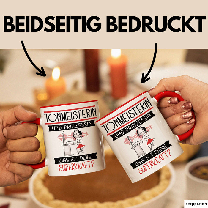 Tonmeisterin Und Prinzessin Tasse Geschenk Für Eine Tonmeisterin Geburtstag Was Ist Deine Superkraft Rot Trendation