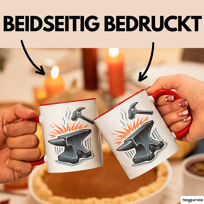Schmied Tasse Geschenkidee Metallarbeiter Lustiger Spruch Geschenkidee Lustig Rot Trendation