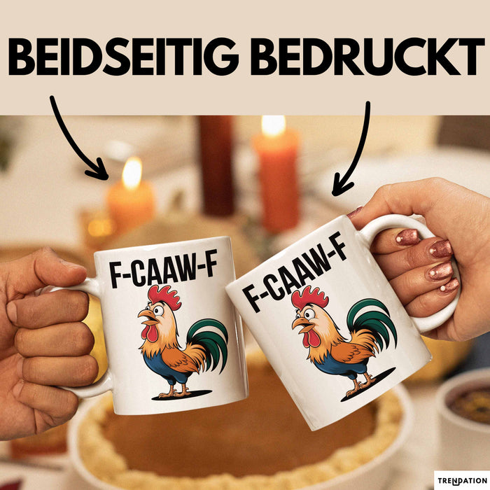 Hahn Tasse Geschenk F-Caaw-F Lustige Geschenkidee Vogel Bauernhof Weiß Trendation