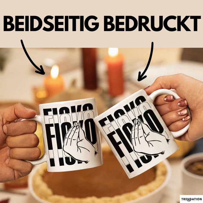 Italiener Geschenk Tasse Ficko Italienische Handbewegeung Kaffee-Becher Weiß Trendation