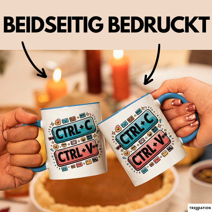 Meme Süchtiger Tasse Geschenkidee für virale Humor Fans Blau Trendation