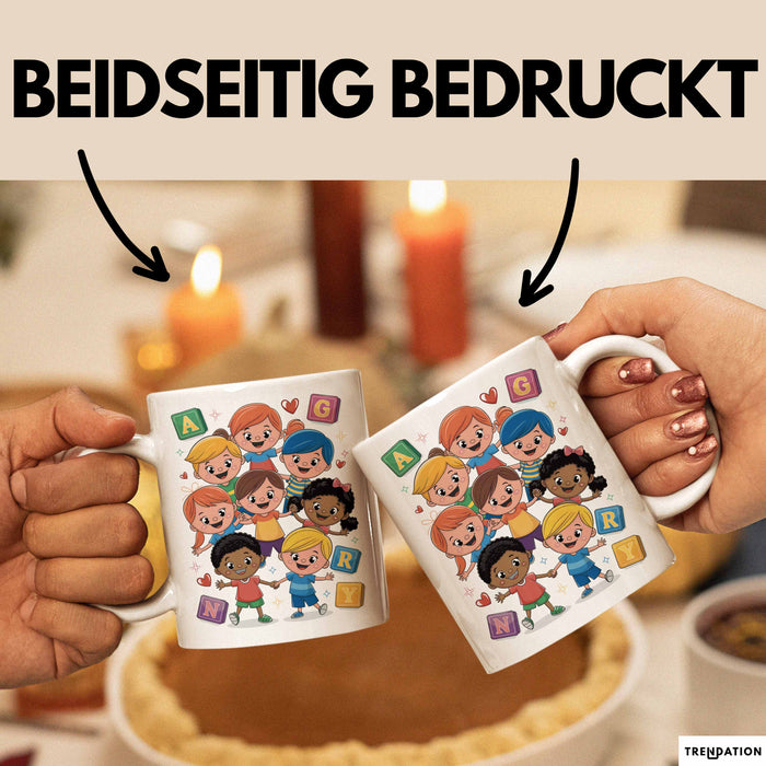 Kindergarten Lehrer Tasse Geschenk Lustige Geschenkidee Spruch Für Kleine Lernende Weiß Trendation