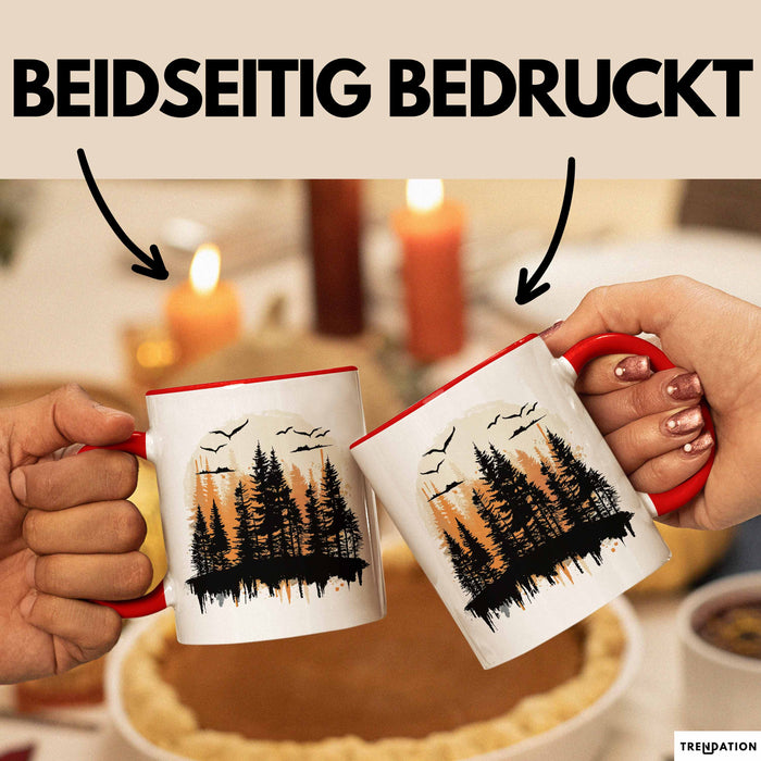 Wald Tasse Geschenk Wandern Geschenkidee Wanderlustige Rot Trendation
