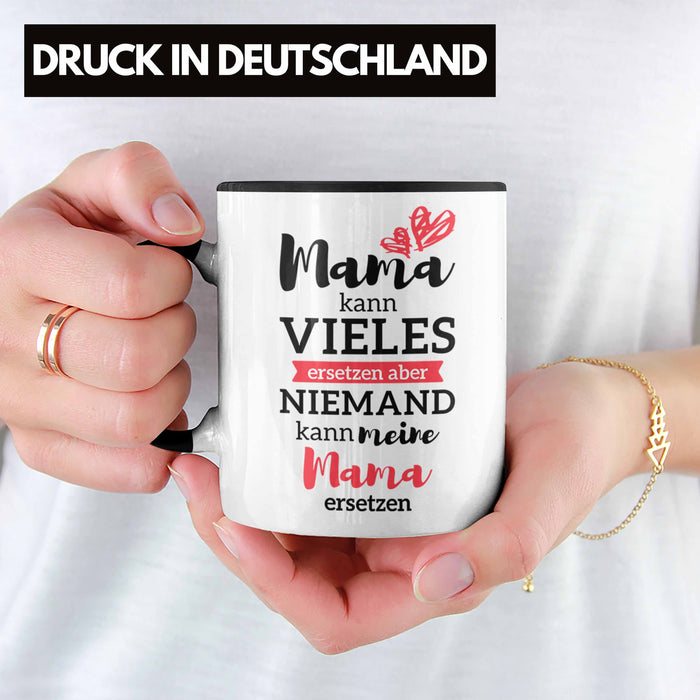 Trendation - Mama Tasse mit Spruch Geschenk Muttertag von Tochter Sohn Mutter Kaffeetasse Schwarz Trendation
