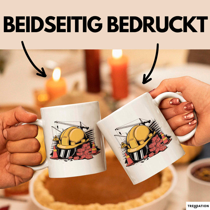 Bauarbeiter Tasse Geschenkidee Bauprofi Lustiger Spruch Geschenkidee Lustig Weiß Trendation