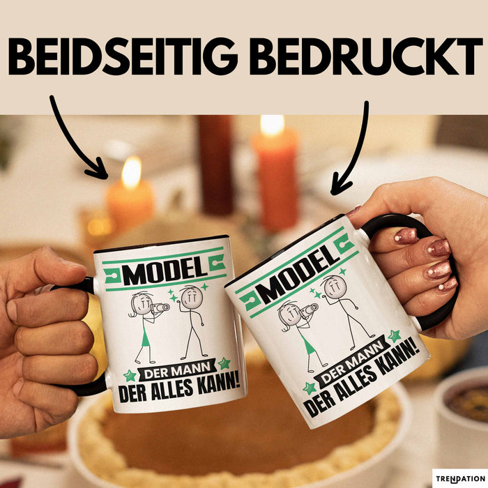 Model Tasse Geschenk für Model Der Mann Der Alles Kann Geschenkidee zum Geburtstag Schwarz Trendation