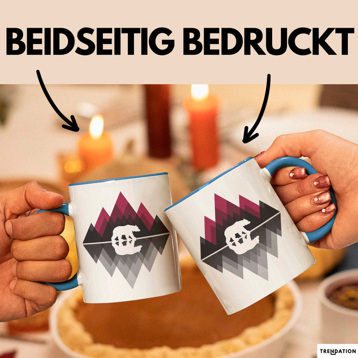 Bär Tier Liebhaber Tasse Becher Geschenk Lustige Geschenkidee Spruch Blau Trendation