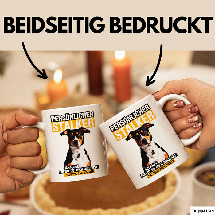 Appenzeller Sennenhund Hund Tasse Geschenk Lustige Geschenkidee Spruch Persönlicher Stalker Ich Folge Dir Wo Du Auch Hingehst Weiß Trendation
