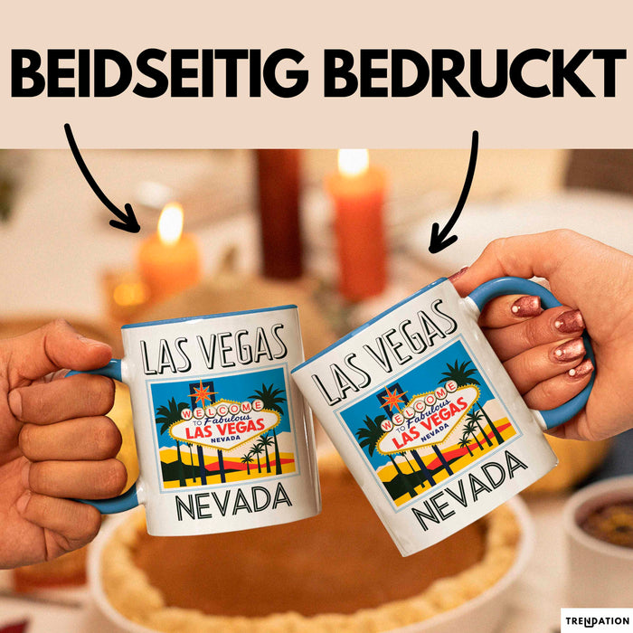 Las Vegas Nevada USA Tasse Geschenk Lustige Geschenkidee Spruch Blau Trendation
