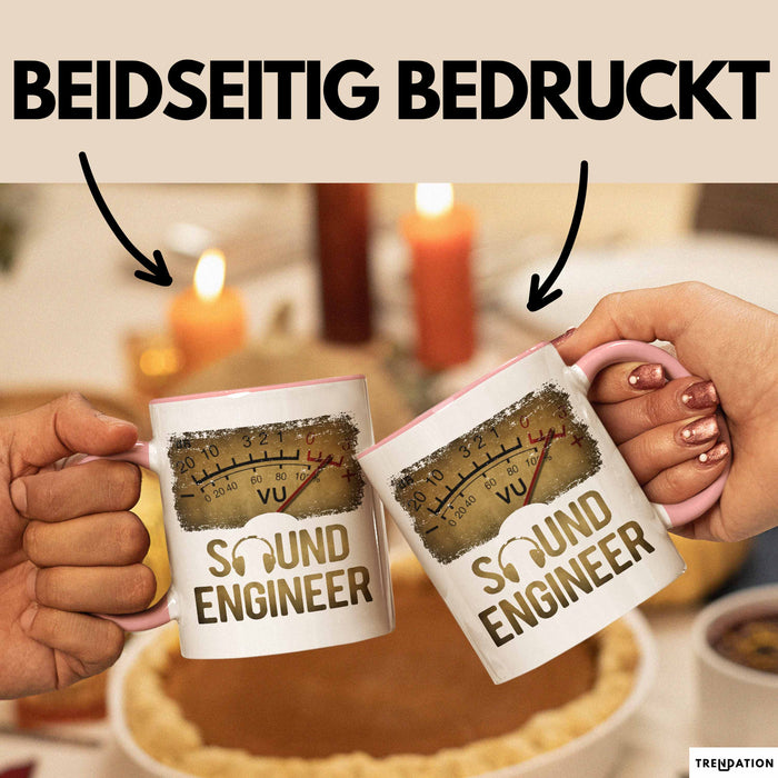 Toningenieur Ingenieurwesen Tasse Geschenk Lustige Geschenkidee Spruch Tontechniker Vu Meter Rosa Trendation