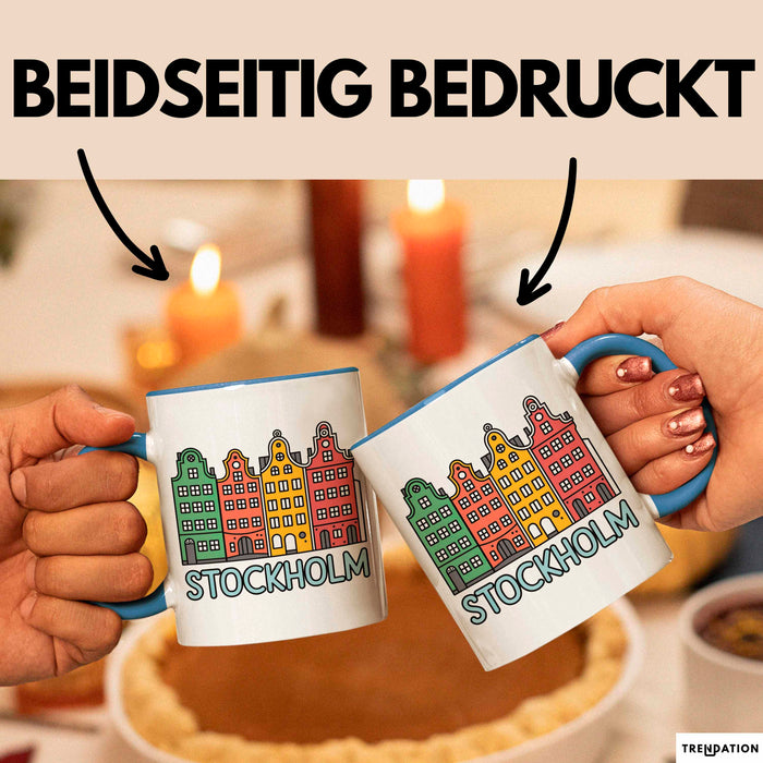 Stockholm Schweden Skandinavien Schwedisch Tasse Geschenk Lustige Geschenkidee Spruch Blau Trendation