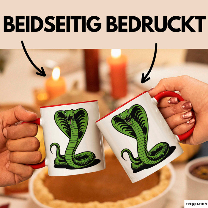 Reptil Schlange Tier Tasse Geschenk Lustige Geschenkidee Spruch Rot Trendation