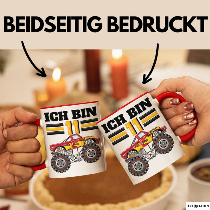 11. Geburtstag Geschenk Tasse Becher Jungs Trucks Geburtstagsgeschenk Ich Bin 11 Rot Trendation