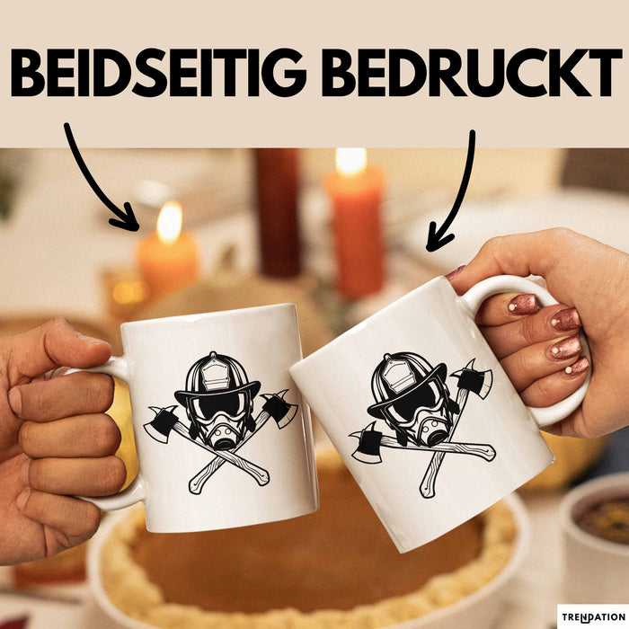 Feuerwehrmann Tasse Geschenk Feuerwehr Geschenkidee Freiwillig Weiß Trendation