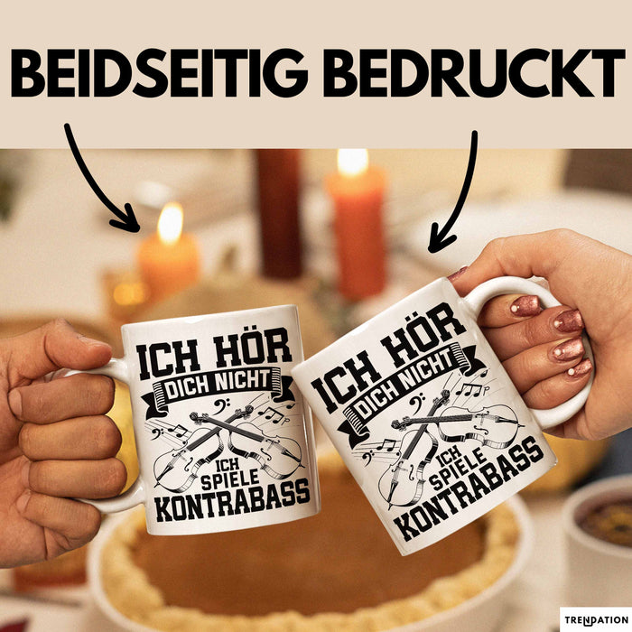 Kontrabass Tasse Geschenk Musiker Cellospieler Violoncello Musiklehrer Weiß Trendation